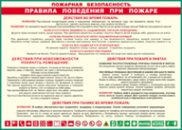 Таблица "Пожарная безопасность. Правила поведения при пожаре" (100х140 сантиметров, винил) - fgospostavki.ru - Рыбинск