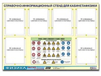 Стенд информационный "Правила техники безопасности в кабинете физики" (80х110, 6 карманов) - fgospostavki.ru - Рыбинск
