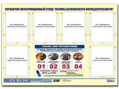 Стенд информационный "Основы безопасности жизнедеятельности" (80*110, 6 карманов) - fgospostavki.ru - Рыбинск