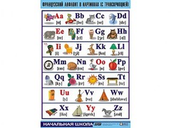 Таблица демонстрационная "Французский алфавит в картинках" (с транскрипцией) (винил 100*140) - fgospostavki.ru - Рыбинск