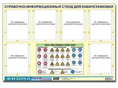 Стенд информационный "Правила техники безопасности в кабинете физики" (80х110, 6 карманов) - fgospostavki.ru - Рыбинск