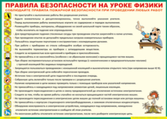 Таблица "Правила безопасности на уроке физики" (100х140 сантиметров, винил) - fgospostavki.ru - Рыбинск