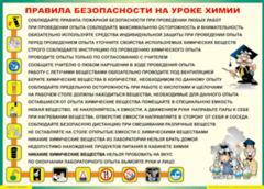 Таблица "Правила безопасности на уроке химии" (100х140 сантиметров, винил) - fgospostavki.ru - Рыбинск