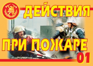 Комплект плакатов "Действия при пожаре" - fgospostavki.ru - Рыбинск