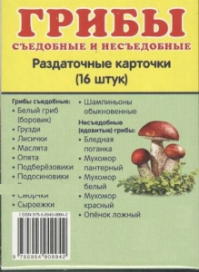 Раздаточные карточки "Грибы съедобные и не съедобные" - fgospostavki.ru - Рыбинск
