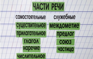 Набор магнитных карточек "Части речи" (фон зелёный) - fgospostavki.ru - Рыбинск