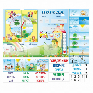 Стенд "Погода" с карманами для вставок - fgospostavki.ru - Рыбинск