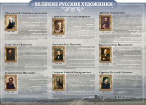 Стенд "Великие русские художники" - fgospostavki.ru - Рыбинск