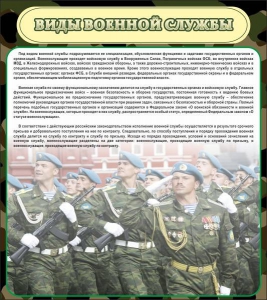 Стенд "Виды военной службы" - fgospostavki.ru - Рыбинск
