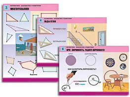 Комплект таблиц "Математика. Знакомство с геометрией" (6 таблиц, формат А1, ламинированные) - fgospostavki.ru - Рыбинск