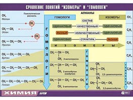 Таблица демонстрационная "Сравнение понятий изомер и гомолог" (винил 70x100) - fgospostavki.ru - Рыбинск