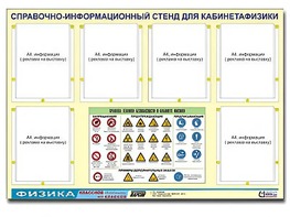 Стенд информационный "Правила техники безопасности в кабинете физики" (80х110, 6 карманов) - fgospostavki.ru - Рыбинск