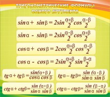 Стенд "Тригонометрические формулы" - fgospostavki.ru - Рыбинск